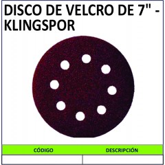 DISCO DE VELCRO DE 7" -...