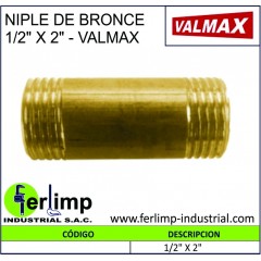 NIPLE DE BRONCE 1/2" X 2" -...