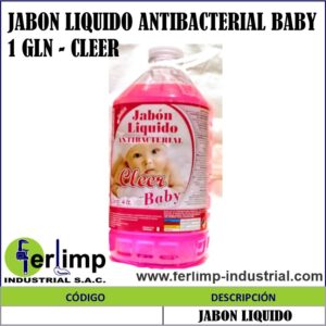 JABON LIQUIDO ANTIBACTERIAL BABY 1 GLN - CLEER