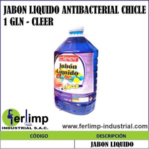 JABON LIQUIDO ANTIBACTERIAL CHICLE 1 GLN - CLEER