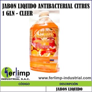 JABON LIQUIDO ANTIBACTERIAL CITRUS 1 GLN - CLEER