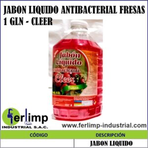 JABON LIQUIDO ANTIBACTERIAL FRESAS 1 GLN - CLEER