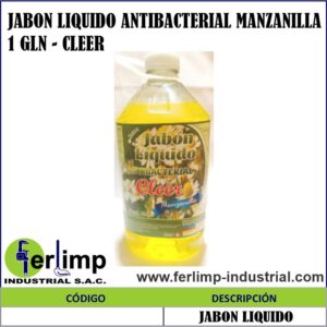 JABON LIQUIDO ANTIBACTERIAL MANZANILLA 1 GLN - CLEER