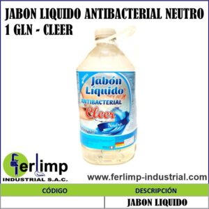 JABON LIQUIDO ANTIBACTERIAL NEUTRO 1 GLN - CLEER