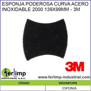 ESPONJA PODEROSA CURVA ACERO INOXIDABLE 2000 139X99MM - 3M