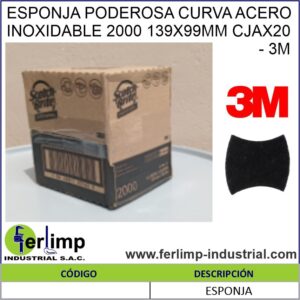 ESPONJA PODEROSA CURVA ACERO INOXIDABLE 2000 139X99MM CJAX20 - 3M