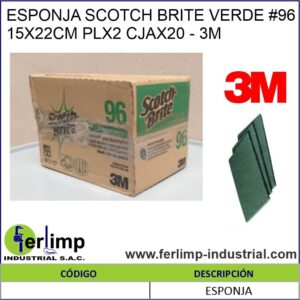 ESPONJA SCOTCH BRITE VERDE #96 15X22CM CJAX40 - 3M